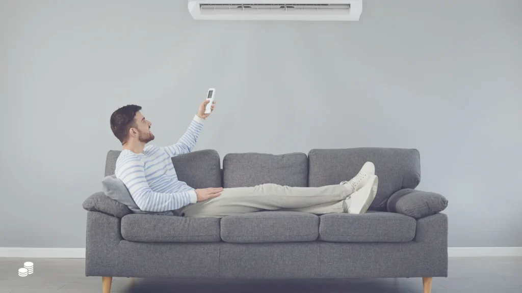 Man die airco verwarming aanzet