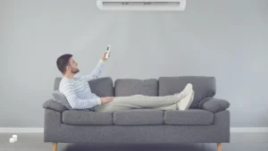 Man die airco verwarming aanzet